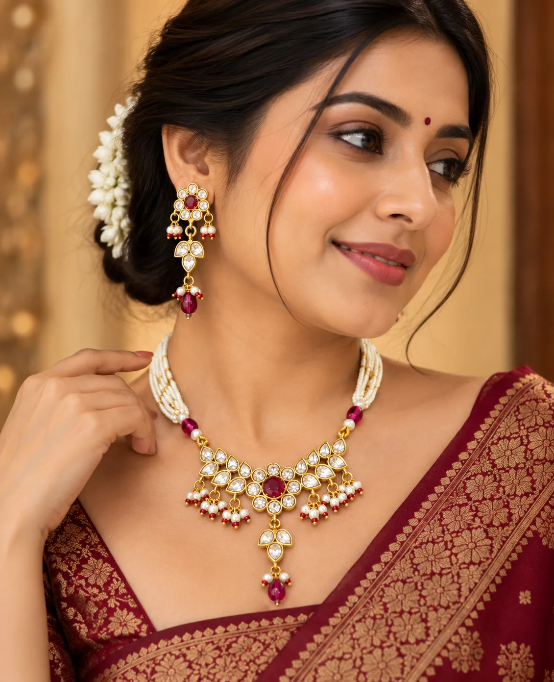 Kundan Set with Earrings, image 2