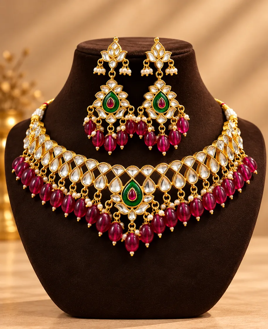 Kundan Neck Set with Earrings, image 3