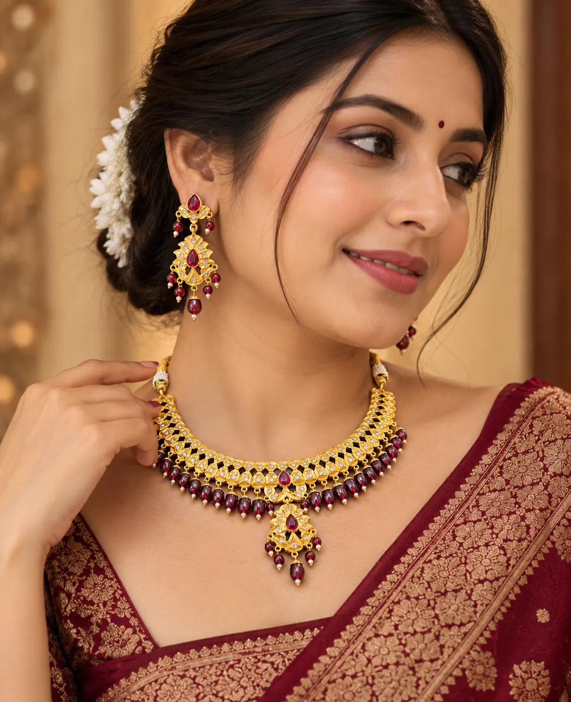 Jadau Haar with Earrings, image 2